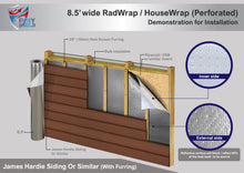 Load image into Gallery viewer, RadWrap™ / House Wrap/ Agri Barrier 8.5&#39; - 102&quot;x125&#39;  Perf. 1062ft2
