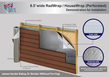 Load image into Gallery viewer, RadWrap™ / House Wrap/ Agri Barrier 8.5&#39; - 102&quot;x125&#39;  Perf. 1062ft2
